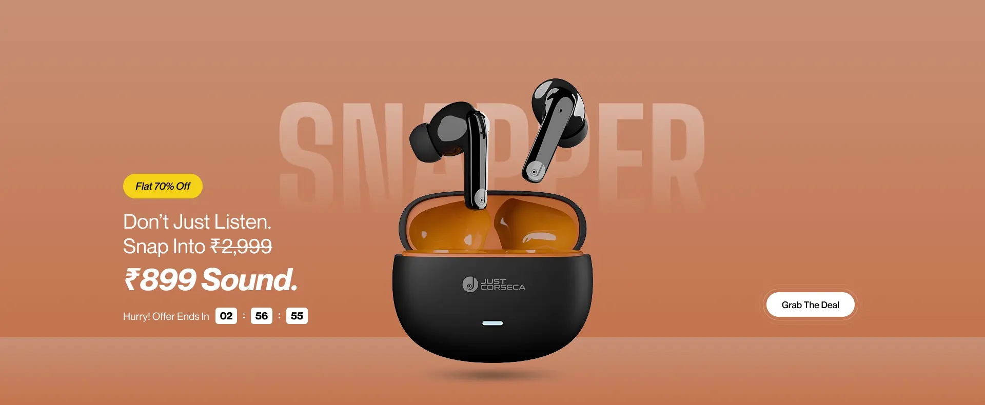 Just Corseca Snapper Wireless Earbuds - Flat 70% Off